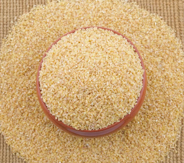Alimentos Cereales Crudos También Conocidos Como Bulgur Dalia Daliya Antecedentes — Foto de Stock