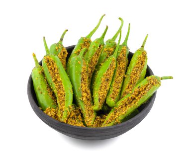 Hint baharatlı yeşil biber turşusu Mirchi Ka Achaar ya da Loncha olarak da bilinir.