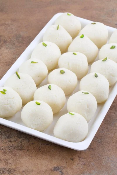 Indiano Doce Rasgulla Também Conhecido Como Rosogolla Roshogolla Rasagola Ras — Fotografia de Stock