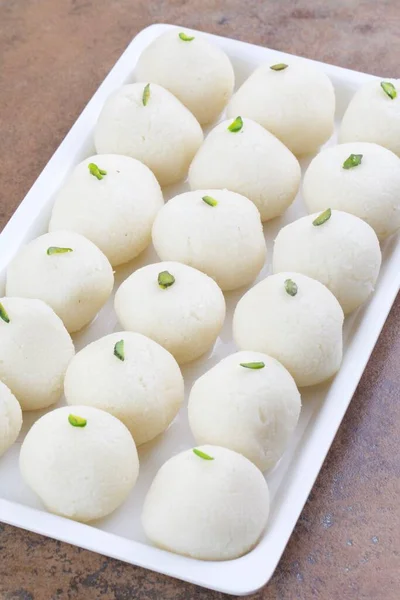 Indiai Édes Rasgulla Ismert Mint Rosogolla Roshogolla Rasagola Ras Gulla — Stock Fotó