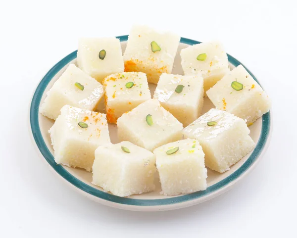 Indian Popular Sweet Food Khopara Pak Coconut Burfi Made Coconut — Stock Photo, Image