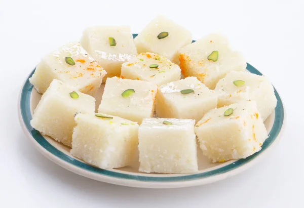 Indian Popular Sweet Food Khopara Pak Coconut Burfi Made Coconut — Stock Photo, Image