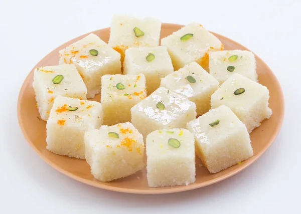 Indian Popular Sweet Food Khopara Pak Coconut Burfi Made Coconut — Stock Photo, Image