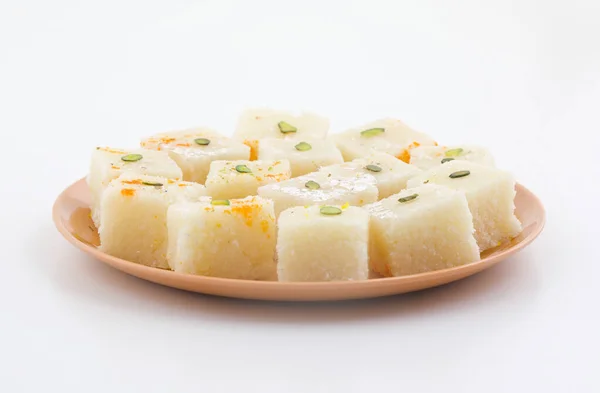 Alimento Dulce Popular Indio Khopara Pak Burfi Coco Compuesto Coco —  Fotos de Stock