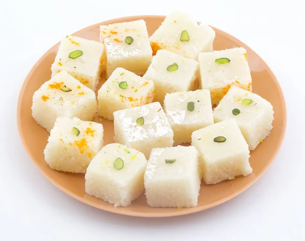 Indian Popular Sweet Food Khopara Pak Coconut Burfi Made Coconut — Stock Photo, Image