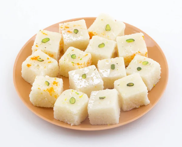 Indian Popular Sweet Food Khopara Pak Coconut Burfi Made Coconut — Stock Photo, Image