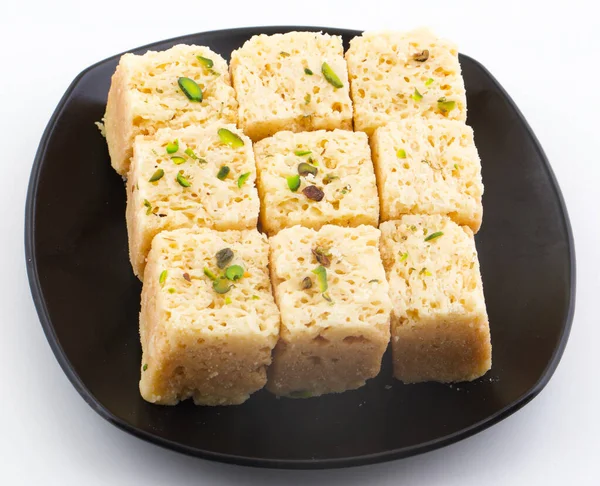 Indio Tradicional Famosa Comida Dulce Mysore Pak Mysoor Pak Aislado —  Fotos de Stock