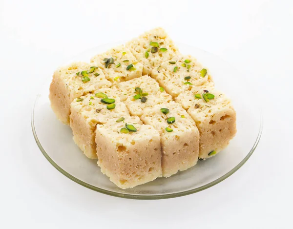 Indio Tradicional Famosa Comida Dulce Mysore Pak Mysoor Pak Aislado —  Fotos de Stock