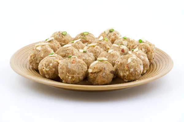 Indian Traditional Sweet Food Urad Dal Laddu Also Know Laddoo — Stock Photo, Image