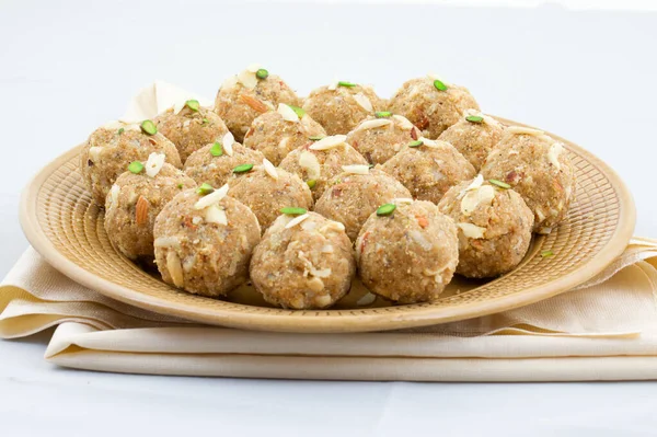 Indian Traditional Sweet Food Urad Dal Laddu Also Know Laddoo — Stock Photo, Image