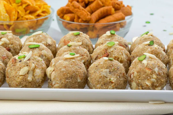 Indian Traditional Sweet Food Urad Dal Laddu Também Conhecido Como — Fotografia de Stock