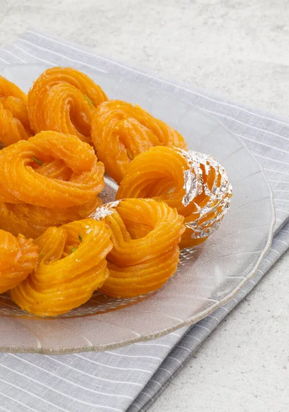 Paneer Jalebi 又名Chhena Jalebi Chhena Jilapi或Zulbia是印度甜食 — 图库照片