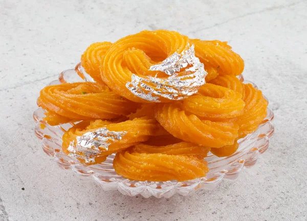 Paneer Jalebi Also Know Chhena Jalebi Chhena Jilapi Zulbia Indian — Stock Photo, Image