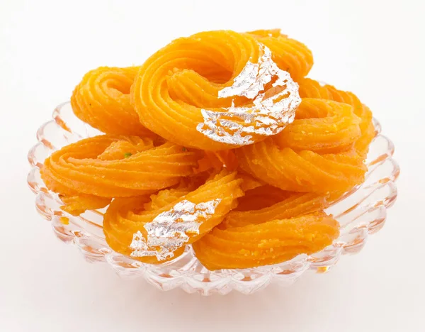 Paneer Jalebi Also Know Chhena Jalebi Chhena Jilapi Zulbia Indian — Stock Photo, Image