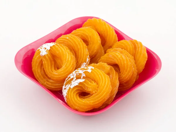 Paneer Jalebi Also Know Chhena Jalebi Chhena Jilapi Zulbia Indian — Stock Photo, Image