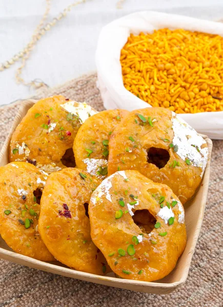 Hint Geleneksel Tatlı Kachori Olarak Bilinir Mawa Kachori Kachauri Veya — Stok fotoğraf