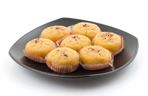 인도의 파다의 다양성 Indian Most Popular Sweet Food Variety Peda — 스톡 사진