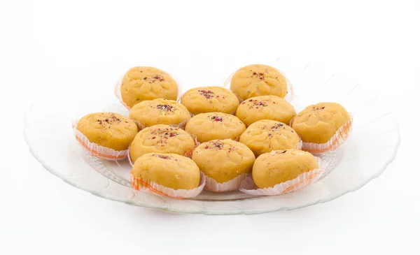 인도의 파다의 다양성 Indian Most Popular Sweet Food Variety Peda — 스톡 사진