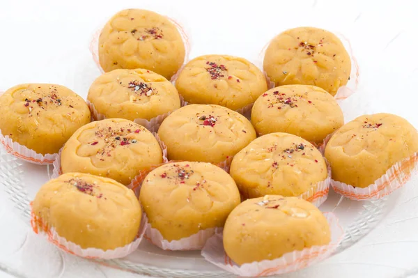 Indian Most Popular Sweet Food Variety Peda Também Chamado Pedha — Fotografia de Stock