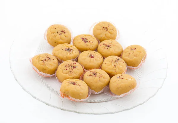 Indian Most Popular Sweet Food Variety Peda Também Chamado Pedha — Fotografia de Stock
