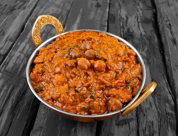 Indiase Gezonde Keuken Chana Masala Ook Bekend Als Pittige Kikkererwten — Stockfoto