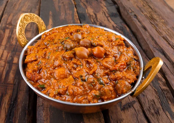 Hint Sağlıklı Mutfağı Chana Masala Baharatlı Nohut Channay Chole Masala — Stok fotoğraf