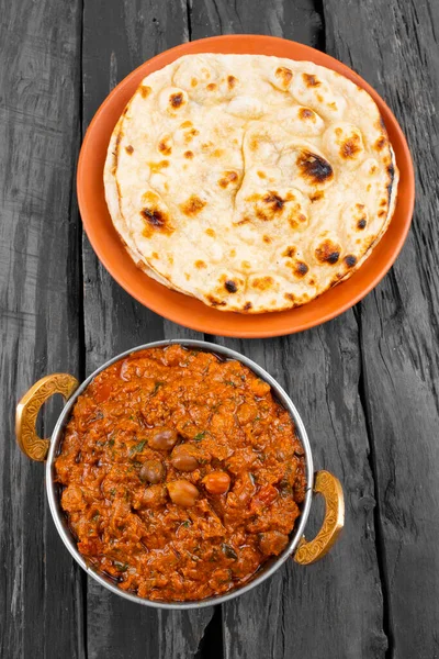 Gesunde Indische Küche Chana Masala Auch Bekannt Als Scharfe Kichererbsen — Stockfoto