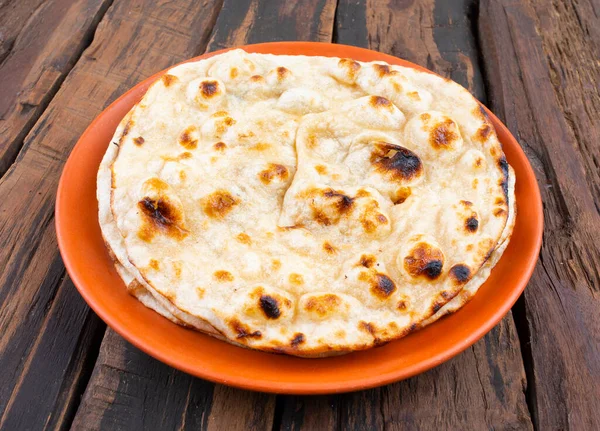 Indiai Konyha Tandoori Roti Teljes Kiőrlésű Teljes Kiőrlésű Lisztből Készült — Stock Fotó