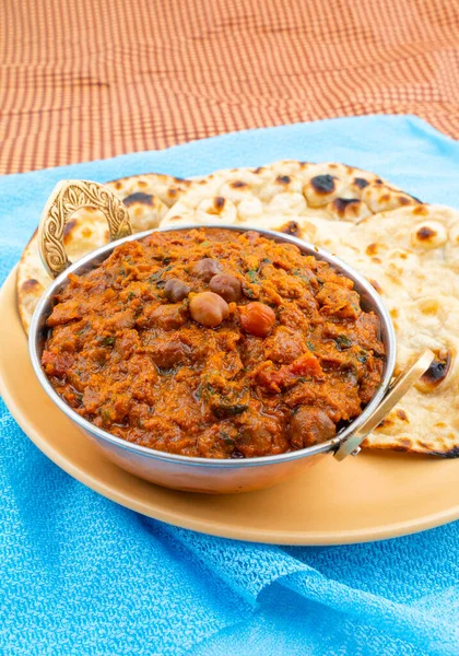 Ινδική Υγιεινή Κουζίνα Chana Masala Επίσης Γνωστή Πικάντικα Ρεβίθια Channay — Φωτογραφία Αρχείου