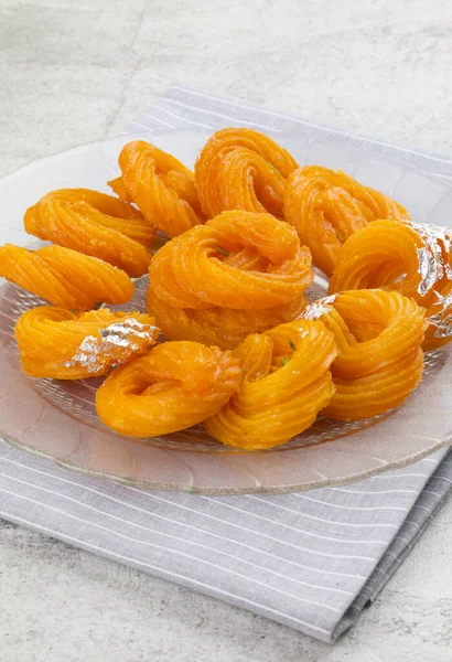 Paneer Jalebi Também Conhecido Como Chhena Jalebi Chhena Jilapi Zulbia Imagem De Stock