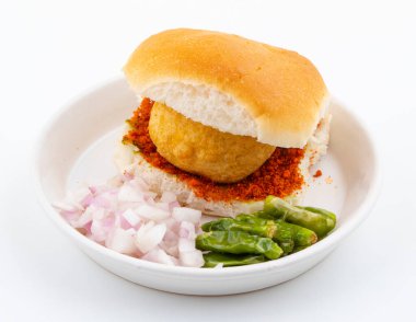 Vada Paav, Wada Pav ya da Wada Pao olarak da bilinen Hint Ünlü Sokak Yemeği, Maharashtra 'dan Vejetaryen Fast Food Dish.