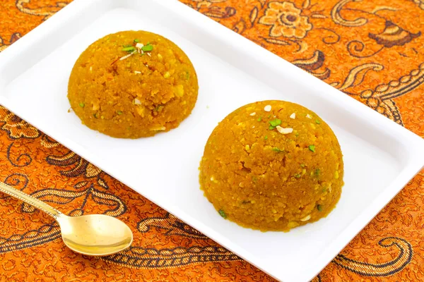 India Comida Dulce Especial Tradicional Halwa Hecho Durante Festival — Foto de Stock