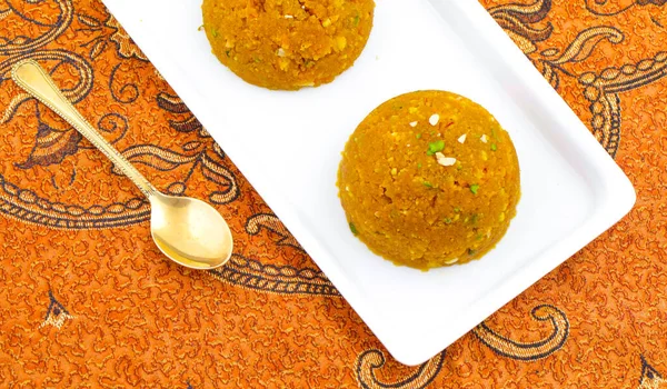 Traditionelle Indische Süßspeisen Halwa Made Während Des Festivals — Stockfoto