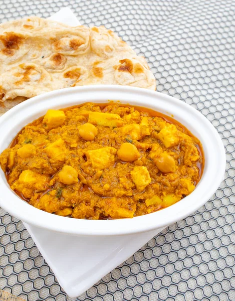 Gesunde Nordindische Küche Chole Paneer Oder Chole Paneer Curry Serviert — Stockfoto