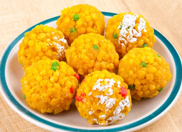 Laddu También Conocido Como Laddoo Ladoo Laddo Son Dulces Forma —  Fotos de Stock