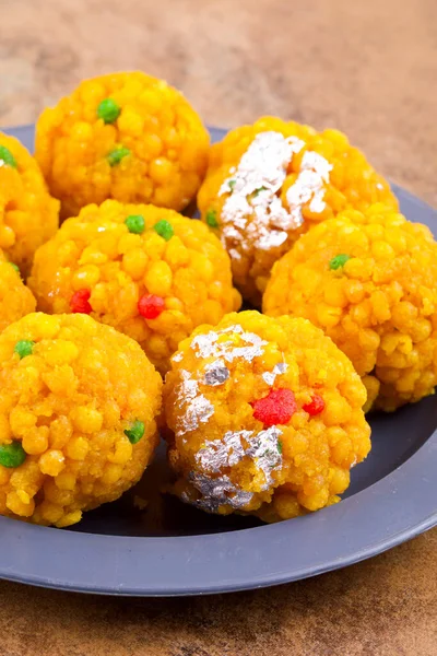 Laddu También Conocido Como Laddoo Ladoo Laddo Son Dulces Forma —  Fotos de Stock