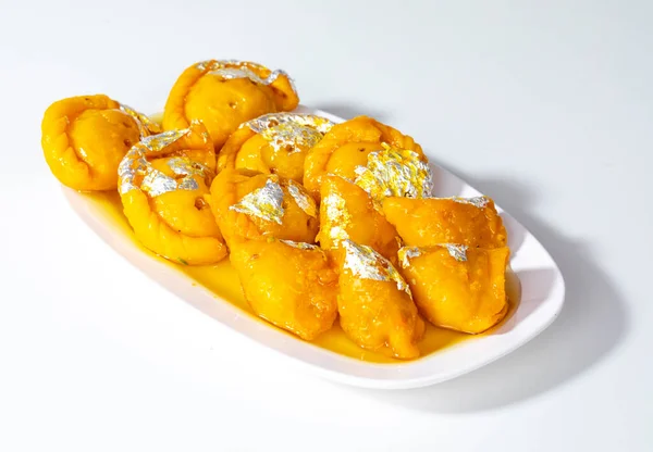 Indian Diwali Sweet Food Chandrakala Mit Süßem Samosa Ist Mit — Stockfoto