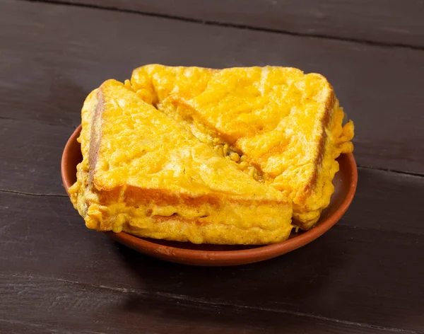 Pan Merienda Frito Indio Pakora Pan Bhaji Una Comida Callejera — Foto de Stock