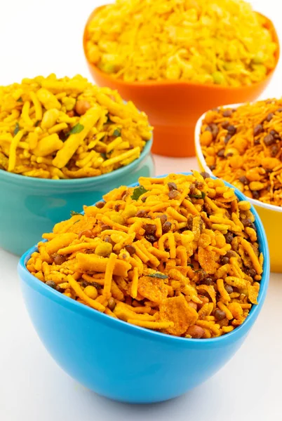 Hint Geleneksel Namkeen Gıda Koleksiyonu Beyaz Arkaplanda İzole Edildi