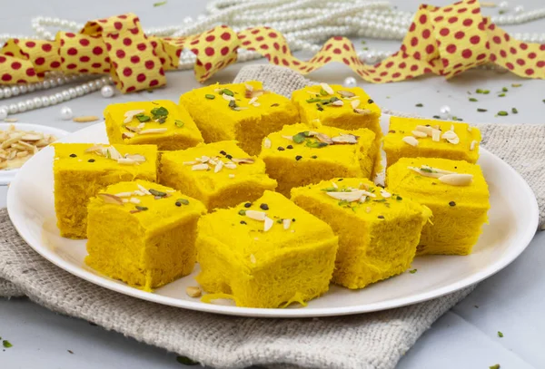 India Especial Alimentos Dulces Tradicionales Soan Papdi También Conocido Como —  Fotos de Stock