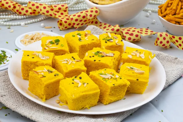 Indian Special Traditional Sweet Food Soan Papdi Também Sabe Como — Fotografia de Stock