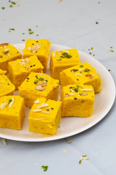 India Especial Alimentos Dulces Tradicionales Soan Papdi También Conocido Como — Foto de Stock