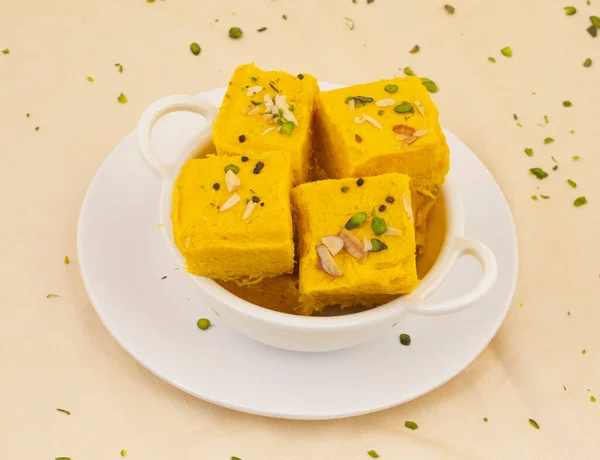 Indian Special Traditional Sweet Food Soan Papdi Também Sabe Como — Fotografia de Stock