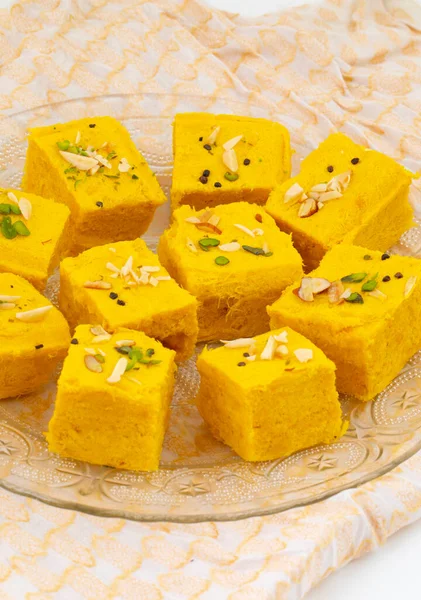 India Especial Alimentos Dulces Tradicionales Soan Papdi También Conocido Como —  Fotos de Stock