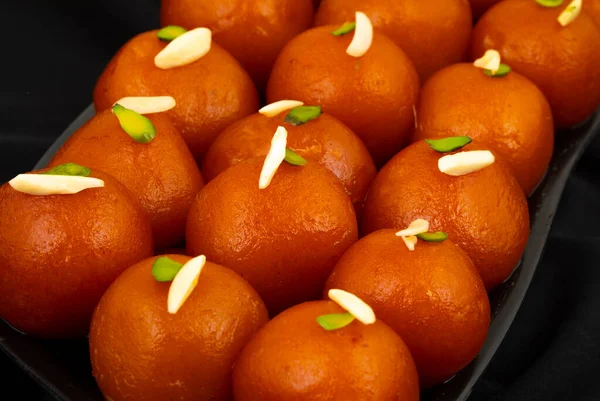 Indiano Popolare Dessert Gulab Jamun Conosciuto Anche Come Kala Jamun — Foto Stock