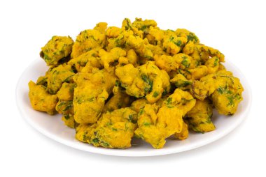 Hint Favori Sokak Kızarmış Yemekleri Pakora Pakoda, Bhajiya, Rava Bhaji, Kanda Bhaji, Pyaz Pakoda, Kızarmış Biber, Kızarmış Soğan Pakora olarak da bilinir.