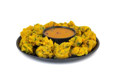Pakora, Pakoda, Bhajiya, Rava Bhaji, Kanda Bhaji, Pyaz Pakoda, Fried Chillies, Fried Onion Pakora olarak da bilinir.