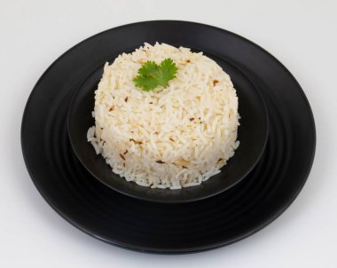Taze Jeera Rice veya Basmati Rice Kızarmış kimyon tohumlarıyla tatlandırılmış