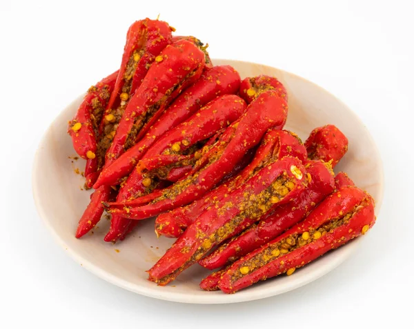 Chile Rojo Casero Indio Pickle También Sabe Como Mirchi Achar — Foto de Stock