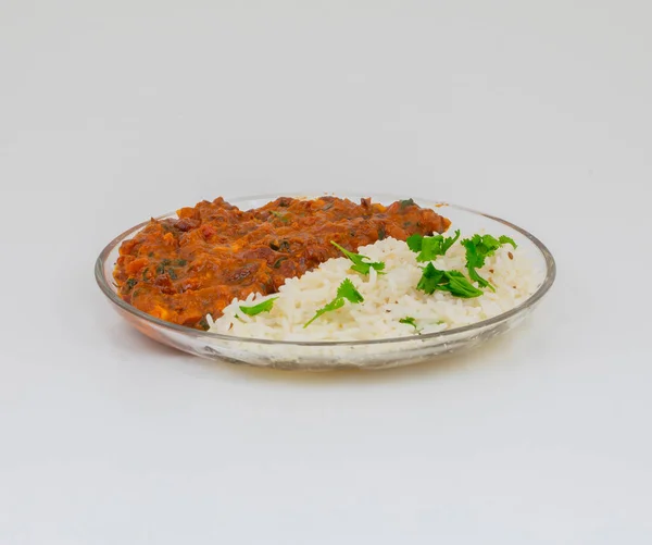 Rajma Chawal Rajma Jeera Chawal Arroz Uma Comida Tradicional Norte — Fotografia de Stock